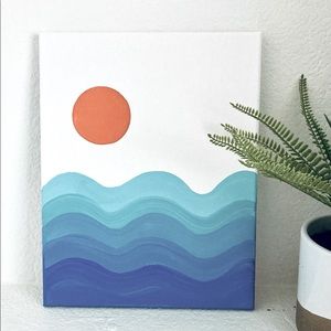 Hand Painted Canvas Wall Art - Abstract Landscape